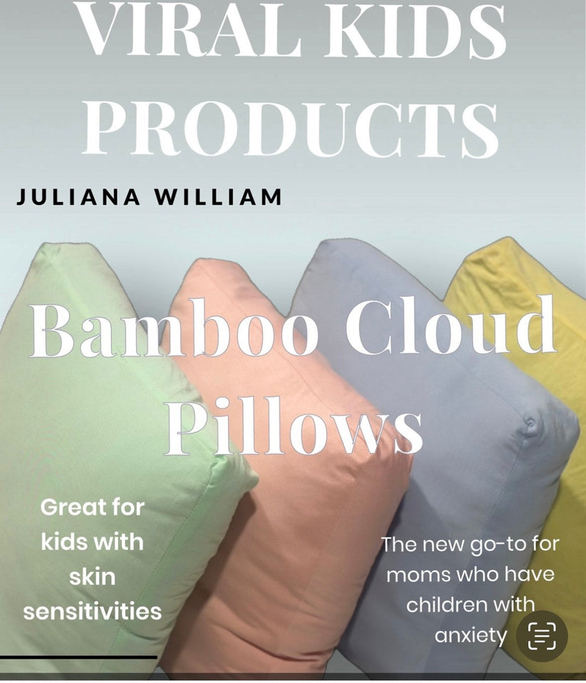 "Close-up view of the Original Bamboo Cloud Technology Pillow with a removable, washable pillowcase in a soft color on a magazine cover.